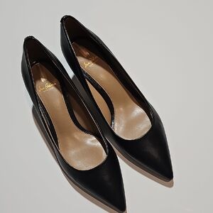 Sam Edelman Leather Black Kitten Heel Pumps. Dori Style. 9.5. A SE Box Available